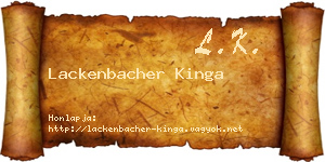 Lackenbacher Kinga névjegykártya